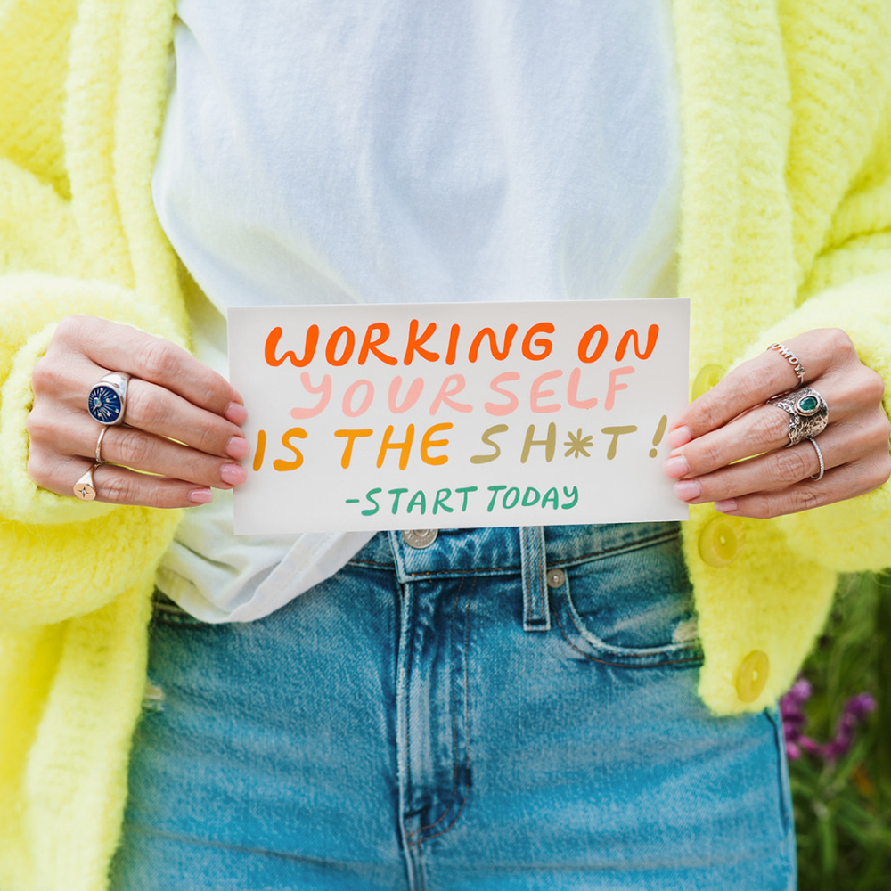 WORKING ON YOURSELF IS THE SH*T! BUMPER STICKER